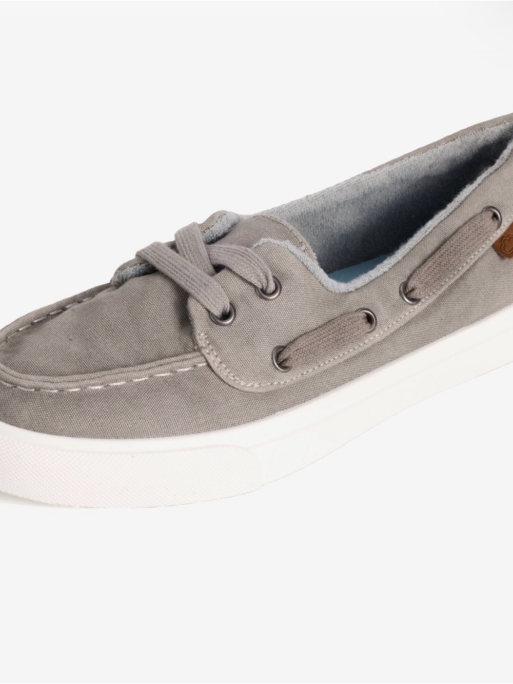Everyday Grey Canvas Slip-On Boat Loafer for Women